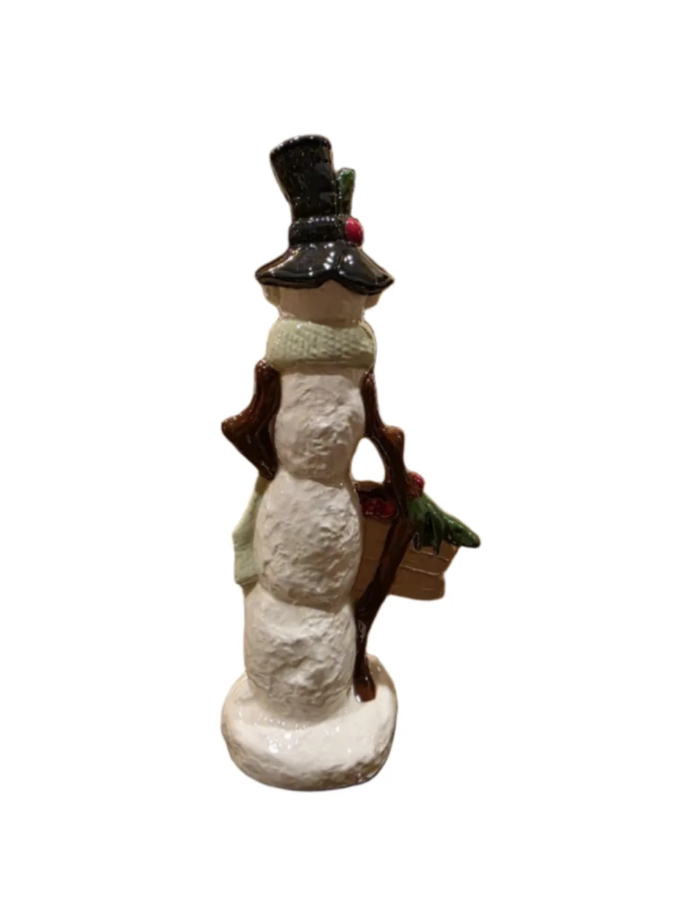 Holiday Decor Snowman Merry Christmas Sign White Black Festive Whimsical